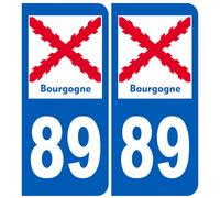 Immatriculation 89 Bourgogne - Sticker/Autocollant