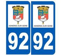 immatriculation 92 Asnières-sur-Seine - Sticker/autocollant G