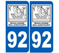 Immatriculation 92 Boulogne-Billancourt - Sticker/Autocollant