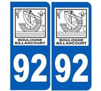 immatriculation 92 Boulogne-Billancourt - Sticker/autocollant G