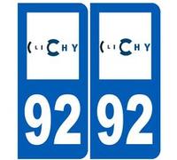 immatriculation 92 Clichy - Sticker/autocollant