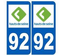 immatriculation 92 (Hauts-de-Seine) - Sticker/autocollant