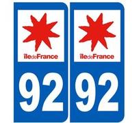 immatriculation 92 (région) - Sticker/autocollant
