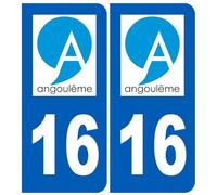 immatriculation Angoulême 16 - Autocollant/Sticker