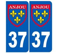 Immatriculation Anjou 37 Indre Et Loire - Sticker/Autocollant