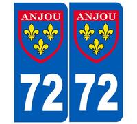 Immatriculation Anjou 72 Sarthe - Sticker/Autocollant