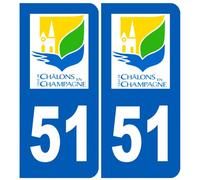 Immatriculation Châlons-En-Champagne 51 - Sticker/Autocollant