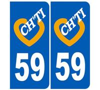 immatriculation ch'ti 59 - Autocollant/Sticker