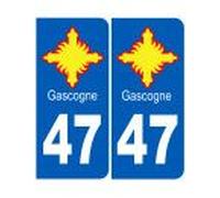 Immatriculation Gascogne 47 Lot-Et-Garonne - Sticker/Autocollant