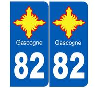 Immatriculation Gascogne 82 Tarn-Et-Garonne - Sticker/Autocollant