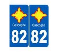 Immatriculation Gascogne 82 Tarn-Et-Garonne - Sticker/Autocollant