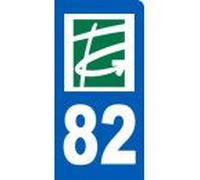 Immatriculation Motard 82 Tarn-Et-Garonne - Sticker/Autocollant