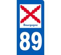Immatriculation Motard 89 Bourgogne - Sticker/Autocollant