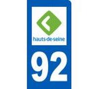Immatriculation Motard 92 Hauts-De-Seine - Sticker/Autocollant
