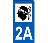 immatriculation motard département 2A Corse (6x3cm) - Sticker/autocollant