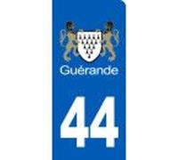 Immatriculation Motard Guérande (6x3cm) - Sticker/Autocollant