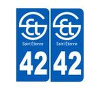Immatriculation Saint-Étienne 42 - Sticker/Autocollant