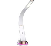 IMMAX Lampe de bureau LED Corella avec chargeur Qi blanc avec éléments dorés, rétro-éclairage RGB
