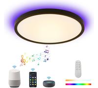 IMMAX NEO LITE TUDO Plafonnier intelligent avec rétro-éclairage RGB 40cm, 50W Tuya WiFi BT noir