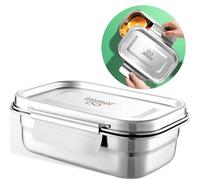 immer Boîte à Bento en acier inoxydable de qualité supérieure - La boîte à déjeuner Bento durable est étanche, sans plastique, facile à nettoyer et parfaite pour les déplacements (800 ml EasyLock)