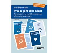 Immer geht alles schief: Denkmuster und Grundüberzeugungen erkennen und verändern. Kartenset mit 88 Impulsen und Übungen in stabiler Box. Kartenformat 9,8 x 14,3 cm. Mit 20-seitigem Booklet