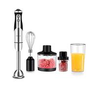 Immersion Hand Blender 5-in-1 Hand Blender Stick Double Control continuously Variable Speed with 500ml Food Grinder BPA-Free 600ml Container Milk Frother Egg Whisk Smoothies Sauces and Sou