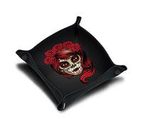 IMMERSION Piste de dés 21x21 cm - Plateau à dés Pliable Haute Qualité pour Jeu de Société - l'accessoire Parfait pour Vos Jeux - incassable - imprimé en France (Calaveras Girl)