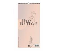 Immerwährender Geburtstagskalender "Happy Birthdays" ohne Jahreszahl. Florale Lineart in Bohofarben.: Ein Wandschmuck für Designliebhaber: Der beliebte dekorativer Geburstagskalender von XOXO Arte