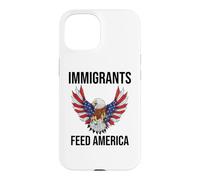 Immigrants Feed America US Eagle Flag Pro Immigration Rights Coque pour iPhone 15