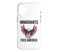 Immigrants Feed America US Eagle Flag Pro Immigration Rights Coque pour iPhone 16