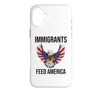 Immigrants Feed America US Eagle Flag Pro Immigration Rights Coque pour iPhone 16 Plus