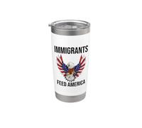 Immigrants Feed America US Eagle Flag Pro Immigration Rights Gobelet isotherme en acier inoxydable double paroi