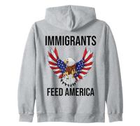 Immigrants Feed America US Eagle Flag Pro Immigration Rights Sweat à Capuche