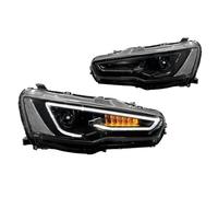 IMMLSX Phares Avant Pour Mitsubishi Pour Lancer Pour EVO X 2008 - 2021 Ensemble Phares Voiture DRL Yeux Démon Avant Accessoires Paire Phares LED Voiture Ensemble Phares(No Red Demon Eyes)