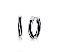 Immobird Torsadé Petit Anneau Boucle d'Oreille Homme Argent 925 11mm