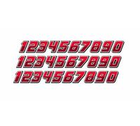 Immortal Graphix Lot de 3 autocollants épais de 10 mm pour casque de sport, baseball, hockey, football, crosse, softball, 3 couleurs, noir, rouge, rouge foncé, 3,2 cm de haut