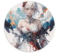 Immortal Heroes Fantasy 1000 Piece Round Puzzle Portrait-Puzzle Jigsaw Puzzle for Adults and Kids, Challenging & Brainteasing Stress Reliver Toys for Kids 1000pcs (67.5x67.5cm)