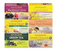 Immunity Herbal Tea Variety Pack, Caffeinated Green Tea and Caffeine Free Tea Bags for Immune Support (Pack of 6), 110 Total Tea Bags