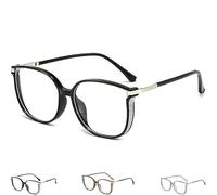 IMMUNOTRAX Belles Lunettes de Lecture Anti-lumière Bleue, Lunettes carrées à la Mode Anti-lumière Bleue pour Femmes, Lunettes de Lecture bloquant la lumière Bleue pour Dames (Black,350)