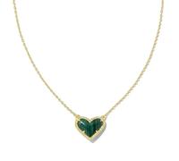 IMMUNOTRAX Collier avec pendentif cœur en moissanite, longueur réglable, hypoallergénique, idéal pour femme (Green)