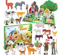 ImnBest Calendrier de l'Avent 2025 garçon 3 4 5 6 7 8 9 10 ans - Animaux de la ferme Calendrier de l'Avent animaux chiens ferme Calendrier de Noël pour petits enfants garçons filles