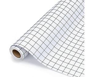 ImnBest Film de Transfert pour Traceur Vinyle - 30,5 cm x 500 cm - avec Grille D'alignement Transparente, Cameo pour Décalcomanies,Panneaux et Murs (Noir30,5x500 cm)