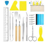 ImnBest Lot de 18 Accessoires pour Traceur en Acier Inoxydable, avec 1 Sac de Rangement, pour Le Bricolage, camées, Lettrage, Fabrication de Cadeaux de Noël