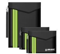 ImnBest Pochette ignifuge et imperméable - Porte-documents ignifuge pour porte-documents A4, passeport, objets de valeur (noir 3)