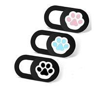IMNEXT2U Lot de 3 housses ultra fines pour caméra portable Echo Show, téléphone, ordinateur, tablette, Mac Air, Chromebook, PC, motif pattes de pattes noires