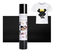IModeur 12 Ft Rouleau Vinyle Thermocollant Noir - 30,5 x 366 cm flex thermocollant Noir pour Silhouette Cameo, vêtements, bonnets, pantalons, autres tissus