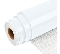 IModeur 25Ft vinyle adhésif Blanc - 30,5 x 762 cm Vinyle adhesivo permanent pour tasse, vinyle Cricut pour cadeau d'anniversaire, ornements de fête, décoration intérieure