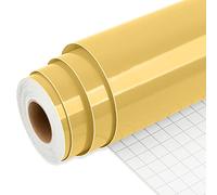 IModeur 25Ft vinyle adhésif or - 30,5 x 762 cm Vinyle adhesivo permanent pour tasse, vinyle Cricut pour cadeau d'anniversaire, ornements de fête, décoration intérieure