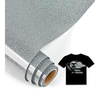 IModeur 5 Ft Rouleau Vinyle Thermocollant Argent Scintillant - 30,5 x 153 cm flex thermocollant Argent pour Cricut Maker, Silhouette Cameo, vêtements, bonnets, pantalons, autres tissus