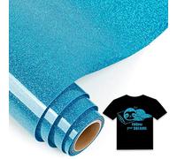 IModeur 5 Ft Rouleau Vinyle Thermocollant Bleu Scintillant - 30,5 x 153 cm flex thermocollant Bleu pour Cricut Maker, Silhouette Cameo, vêtements, bonnets, pantalons, autres tissus
